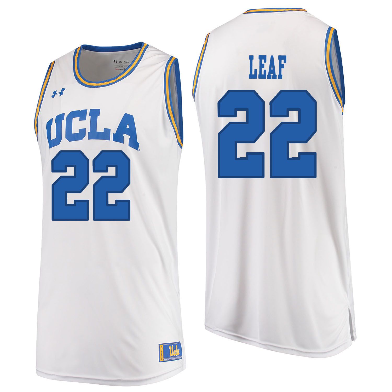 Men UCLA UA 22 Leaf White Customized NCAA Jerseys